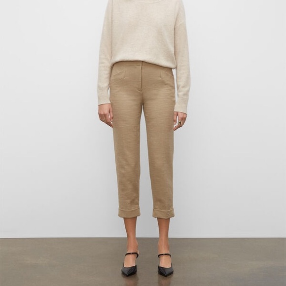 Club Monaco Camel Textured Slim Trousers - Picture 2 of 6
